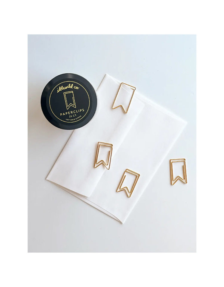 Idlewild Co. Flag Gold Plated Paper Clips