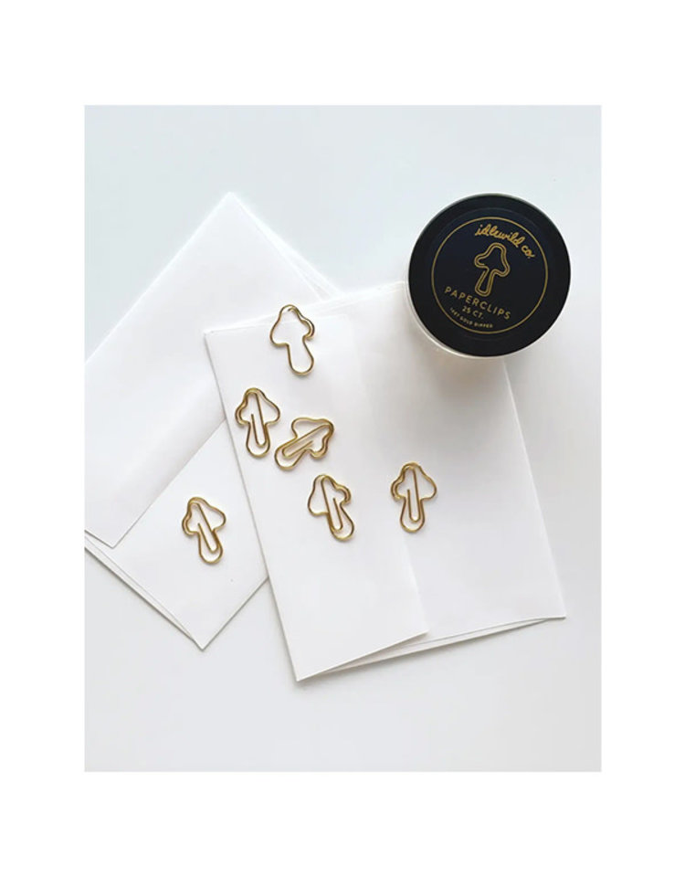 Idlewild Co. Mushroom Gold Plated Paper Clips