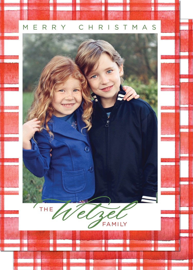 Kramer Drive Holiday Card, Checked Cheer