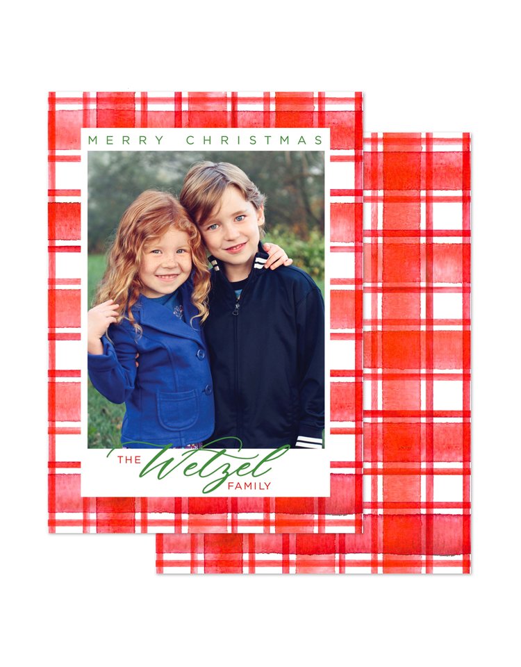 Kramer Drive Holiday Card, Checked Cheer