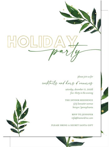 Kramer Drive Holiday Invitation, Polka Dot Pine
