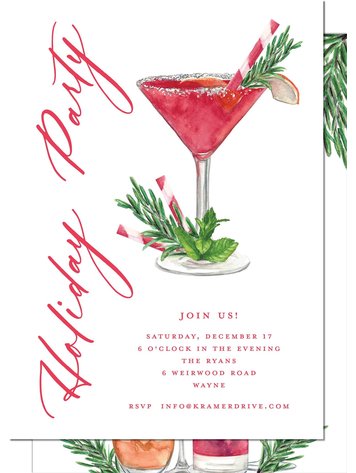 Kramer Drive Holiday Invitation, Merry Martini