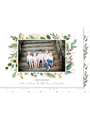 Kramer Drive Holiday Card, Botanical Border