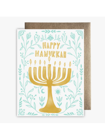 Maija Rebecca Hand Drawn Happy Hanukkah Floral