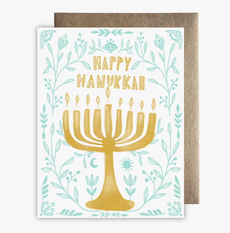Maija Rebecca Hand Drawn Happy Hanukkah Floral