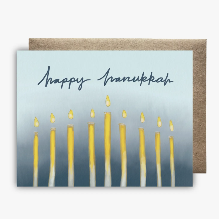 Maija Rebecca Hand Drawn Happy Hanukkah Lights