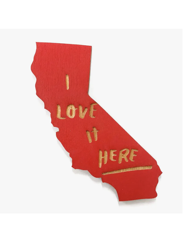 SnowMade I Love It Here California Magnet  Bright Red