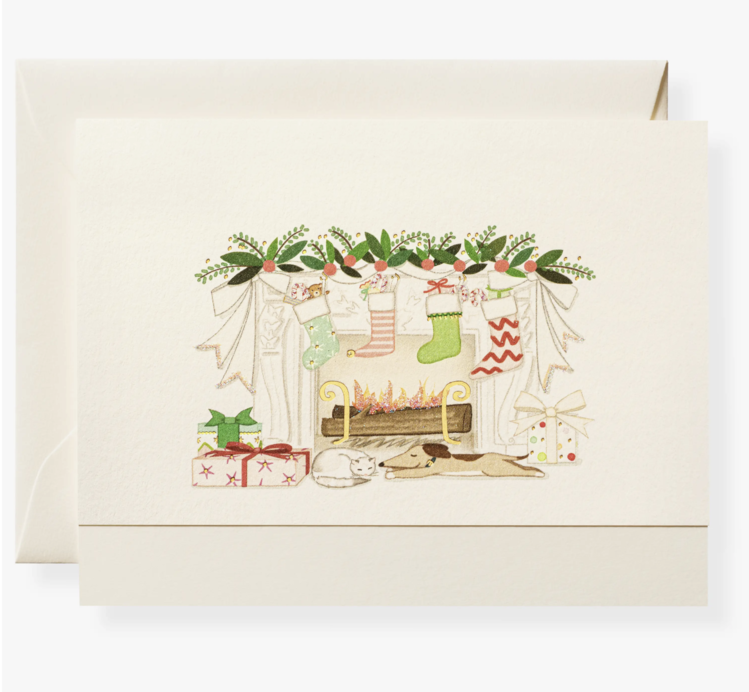 Karen Adams Designs Fireplace Individual Notecard