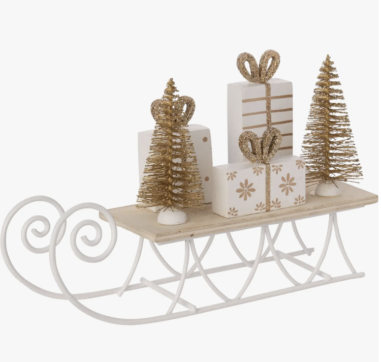 Silver Tree Home & Holiday Wooden Sleigh