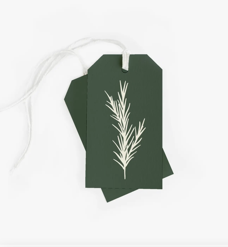 Dahlia Press Gift Tag - Douglas Fir