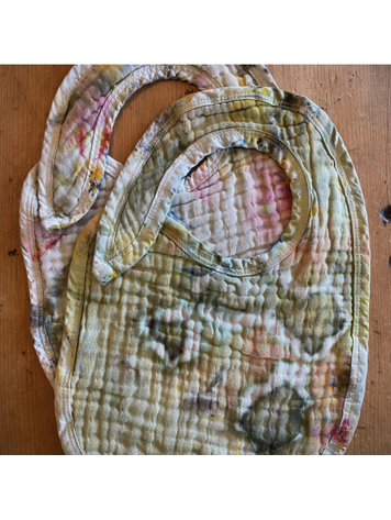 Sea and Green Muslin Baby Bib - Earthy Dyed