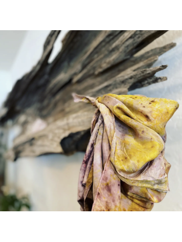 Sea and Green Scarf - Plant Dyed Silk Bandana