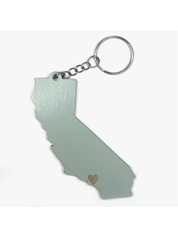 SnowMade California Heart Keychain in Olive Color