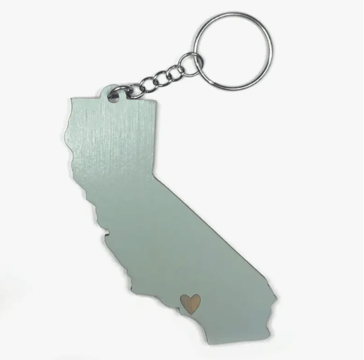 SnowMade California Heart Keychain in Olive