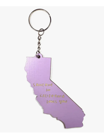 SnowMade Someone in California Loves You Keychain in Red Color