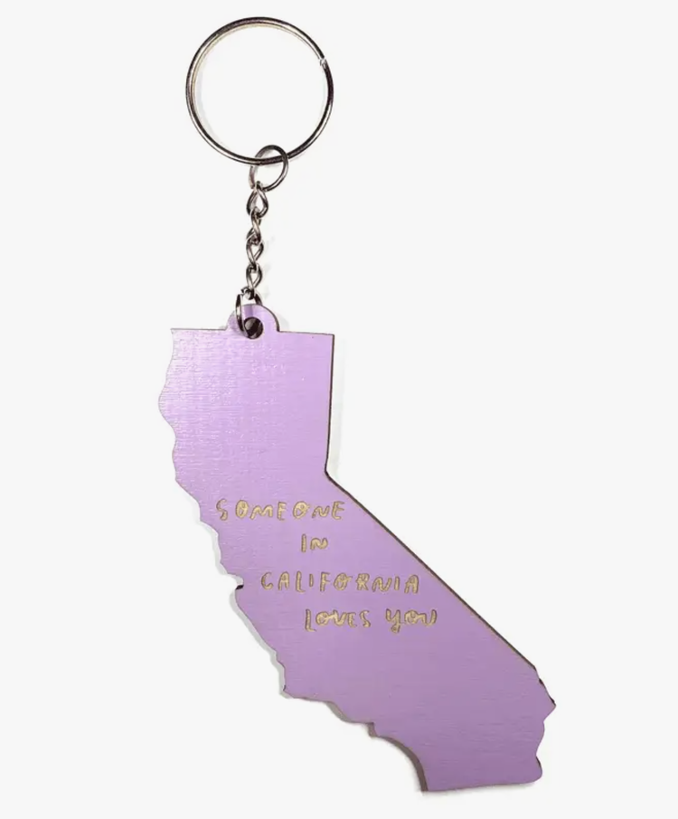 SnowMade Someone in California Loves You Keychain in Red