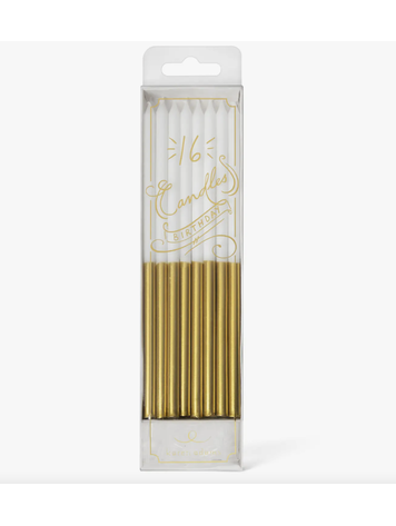 Karen Adams Designs Birthday Candles, White and Gold