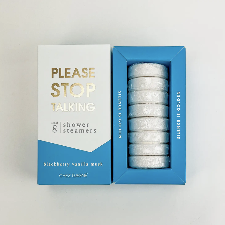 Chez Gagne Letterpress Please Stop Talking Shower Steamers