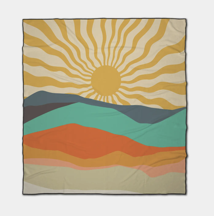 Geometry Over The Hill Beach Blanket