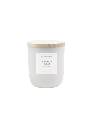 White Stone Candles Strawberry Fields