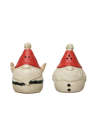 Creative Co-Op Stoneware Gnome Salt & Pepper Shakers