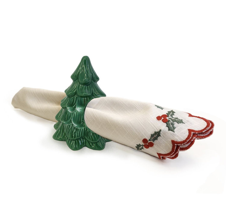 Two's Company Vintage Christmas Tree Napkin Ring