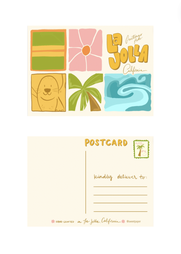 Sweet Paper Custom La Jolla Tan PostCard