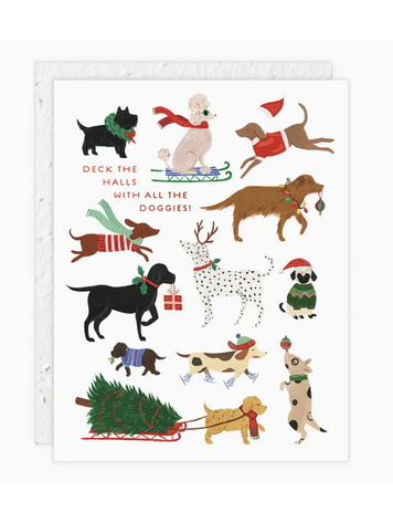 Seedlings 12 Dogs of Christmas Card