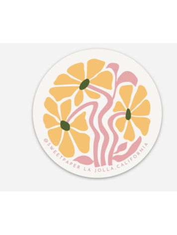 Sweet Paper Custom Yellow Flowers Sticker
