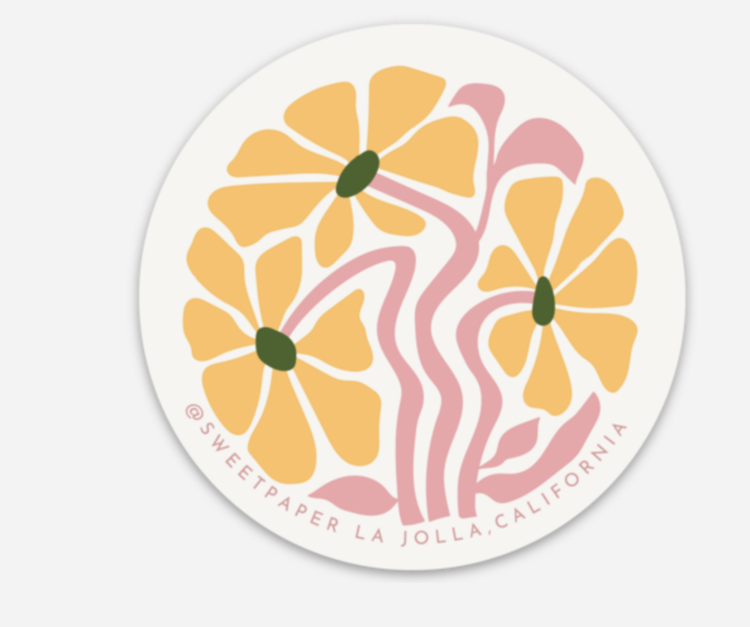 Sweet Paper Custom Yellow Flowers Sticker