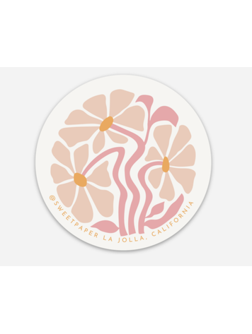 Sweet Paper Custom Pink Flowers Sticker