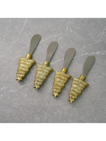 India Handicrafts Inc Gold Christmas Tree Spread