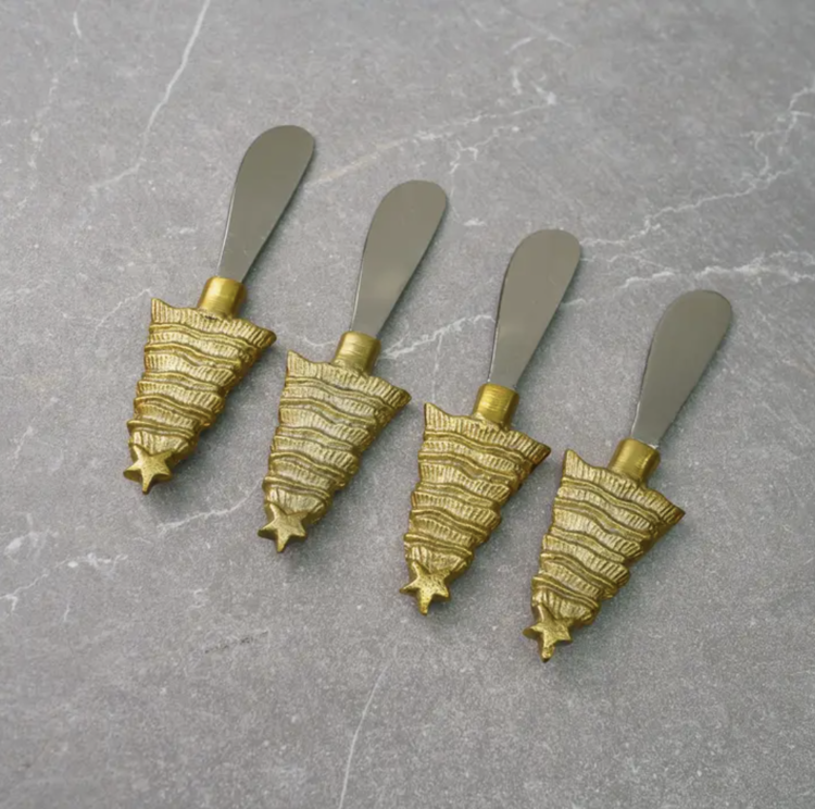 India Handicrafts Inc Gold Christmas Tree Spread