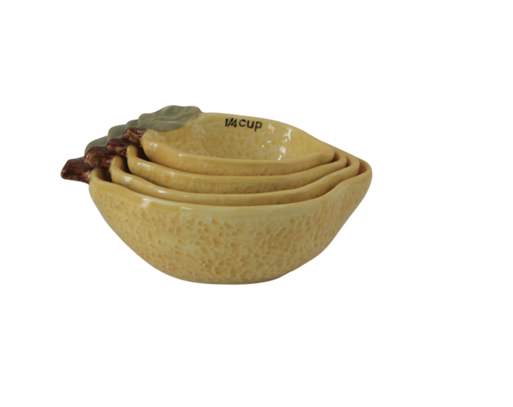 Creative Co-Op Stoneware Lemon Measuring Cups