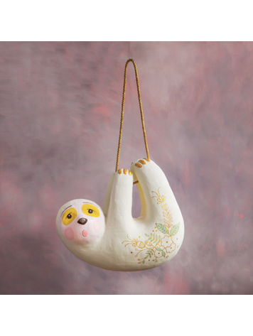 Glitterville Painted Sloth Ornament