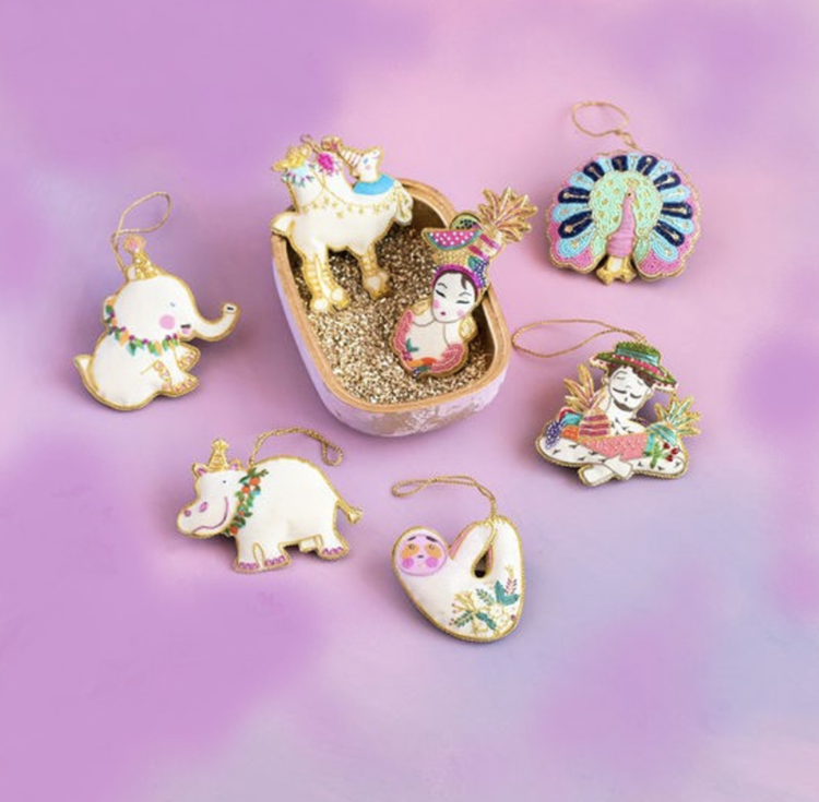 Glitterville Beaded Lala Ornament