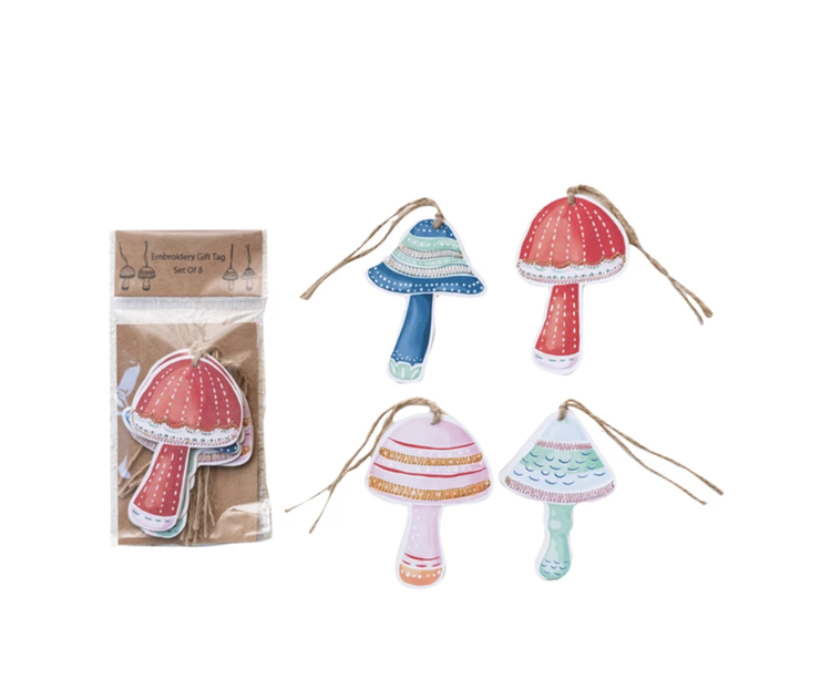 Creative Co-Op Recycled Paper Mushroom Gift Tags