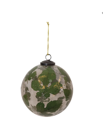 Creative Co-Op Ornament w/ Embedded Candlenut Leaves