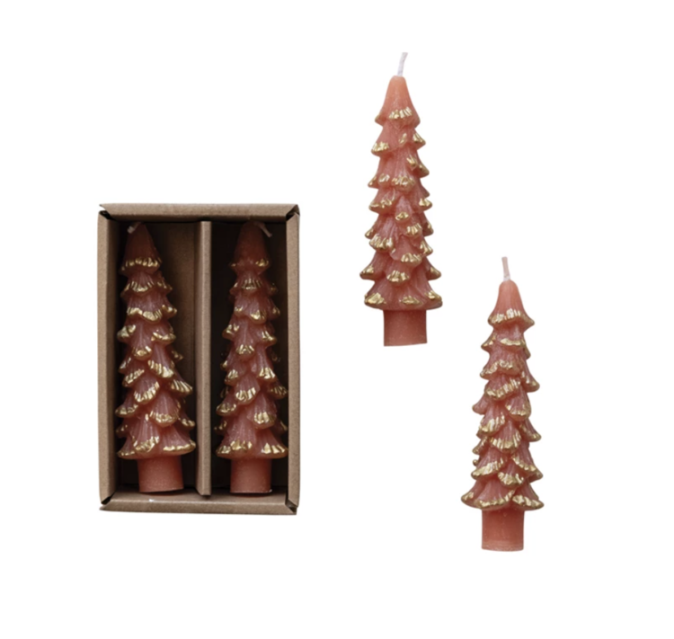 Creative Co-Op Mini  Tree Shaped Taper Candles