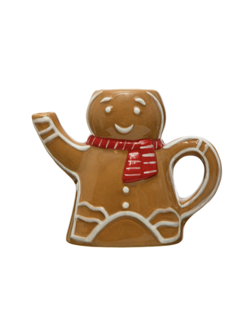 Creative Co-Op Ceramic Gingerbread Man w/ Scarf Creamer