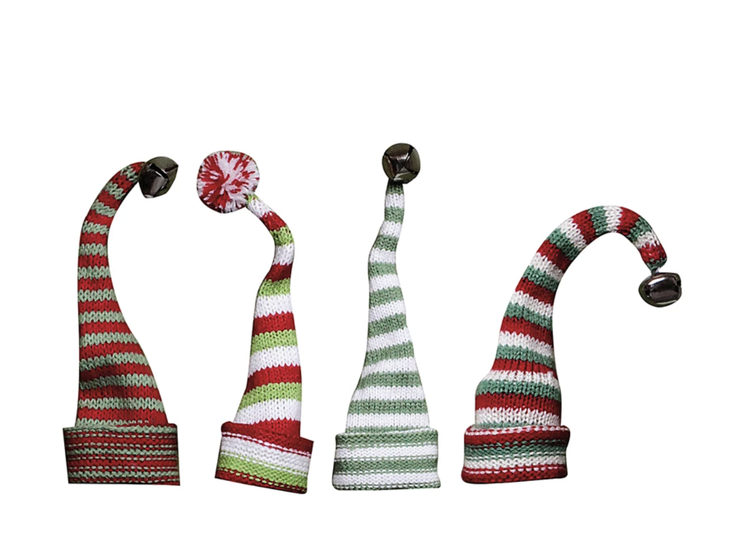 Creative Co-Op Knit Hat Bottle Topper, Set of 4