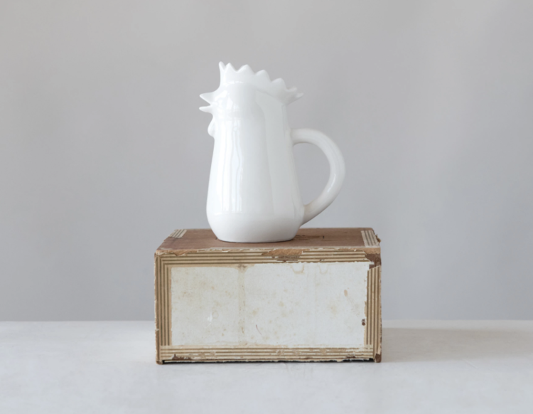 Creative Co-Op Stoneware Chicken Creamer