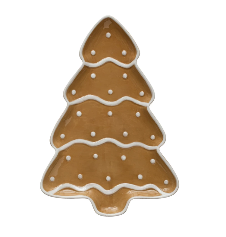 Creative Co-Op Hand-Painted Ceramic Gingerbread Tree