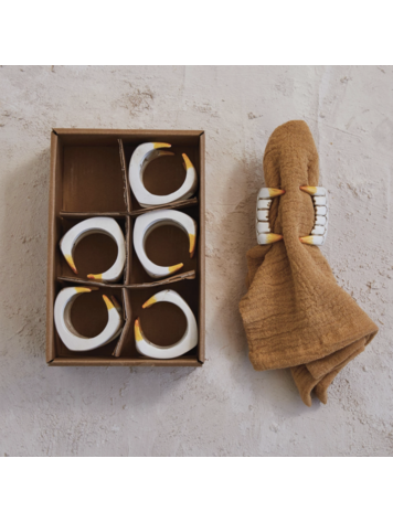 Creative Co-Op Resin Bloody Fang Napkin Rings