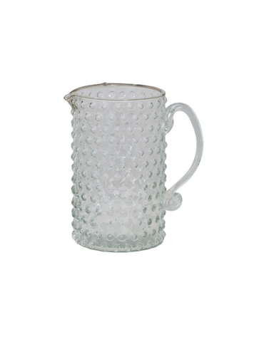Creative Co-Op 42 oz. Hand-Blown Glass Hobnail Pitcher