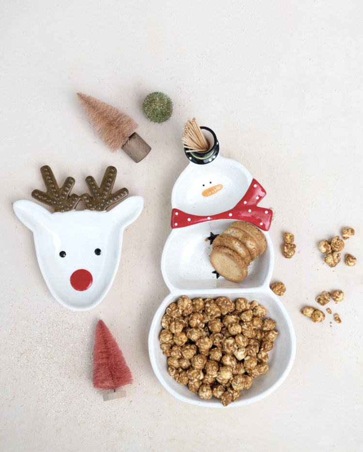 Creative Co-Op Ceramic Reindeer Plate