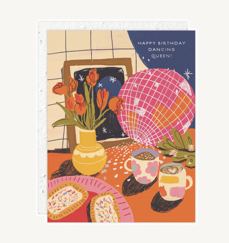 Seedlings Disco Birthday Card