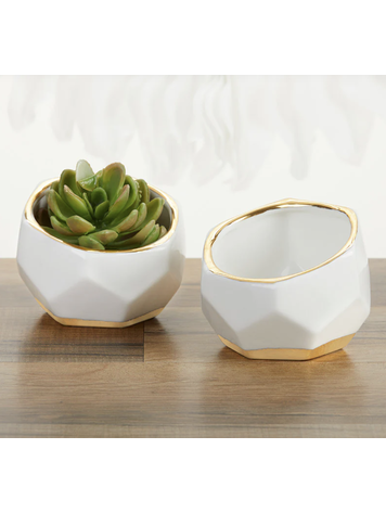 Kate Aspen Geometric Ceramic Planter Small