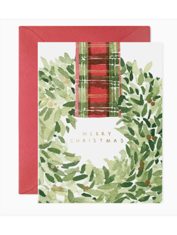 E. Frances Paper Studio Plaid Ribbon Wreath