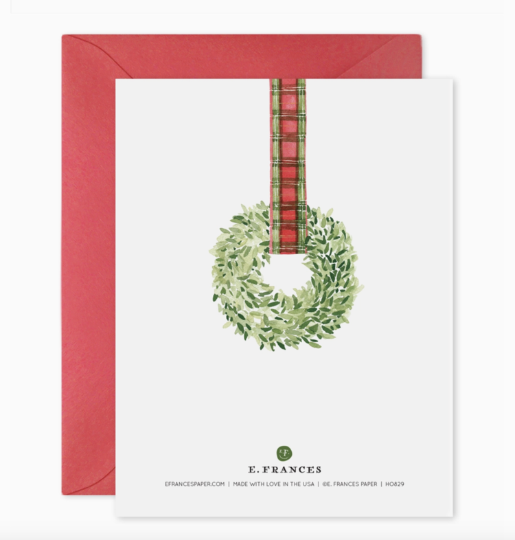 E. Frances Paper Studio Plaid Ribbon Wreath